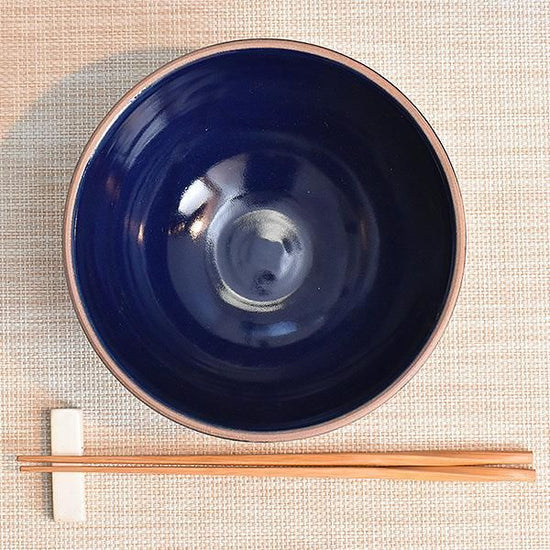 Navy Soil Bowl, large, blue, Western tableware, medium bowl, made in Japan, Minoyaki, stylish, modern