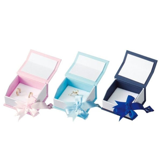 Accessories paper box long necklace with book-style one-touch wrapping ribbon, 6 pieces, BS-307-N