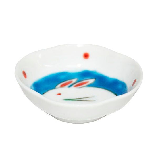 [Eisyou] Wooden gourd bean dish with snow rabbit design