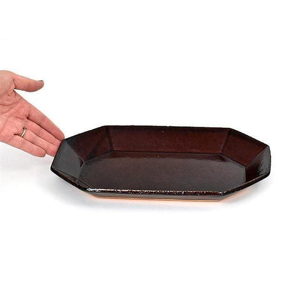 Angle Pasta Bowl Brown Brown Western Tableware Deformed Plate Made in Japan Minoyaki Cafe Style Stylish Modern