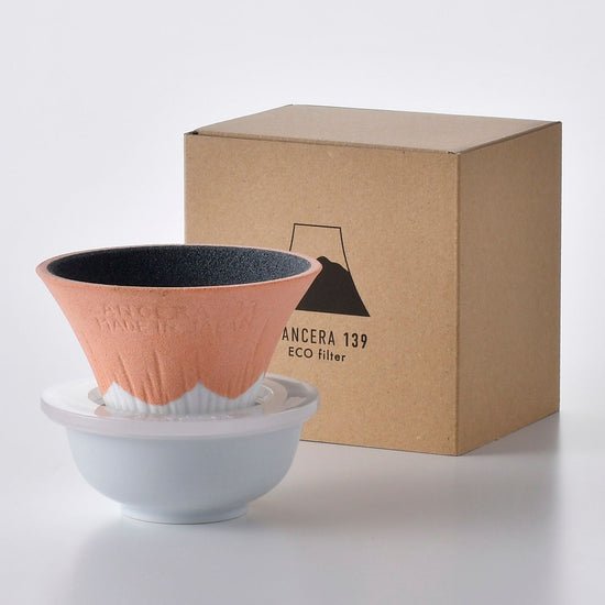 Hasamiyaki Ceramic Coffee Filter Orange (Mt. Fuji)