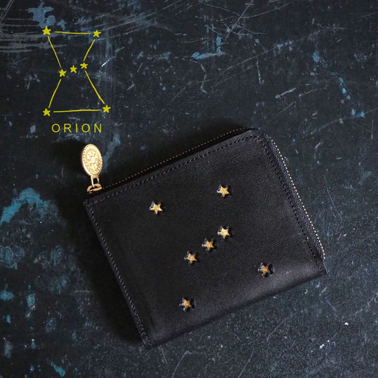 L-Shaped Zipper Wallet ( ORION Black) ORION Star Cowhide