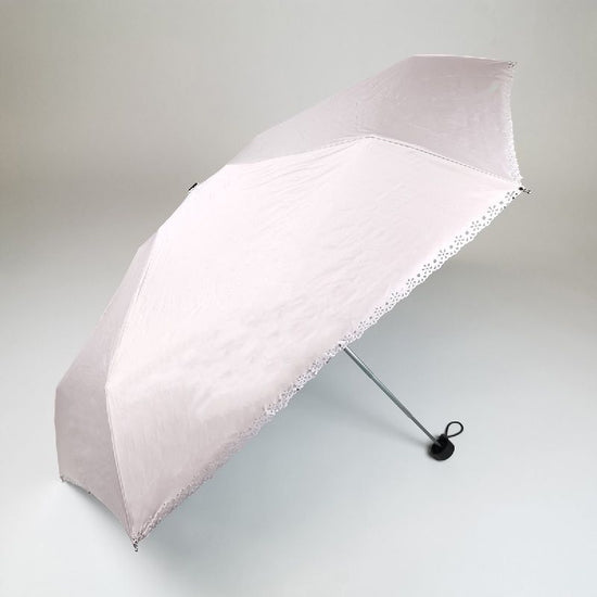 Pocket Brella Ultra-Small 5-Stage Micro Heat-Cut Hem Folding Umbrella with Black Coated Lining for both Sun and Rain