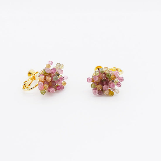 coral Tourmaline Clip-on earrings