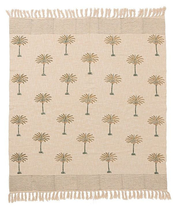 Block Print Cotton Blanket Multi-cover (Palm Tree) M30-2541A