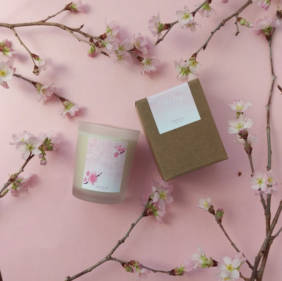 Cherry blossom candle frosted Scented soycandle