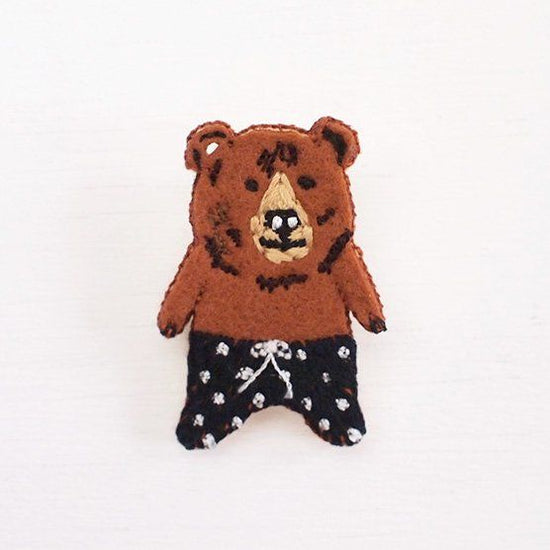 [Old work] Pokeface little bearless badge, brown, brooch