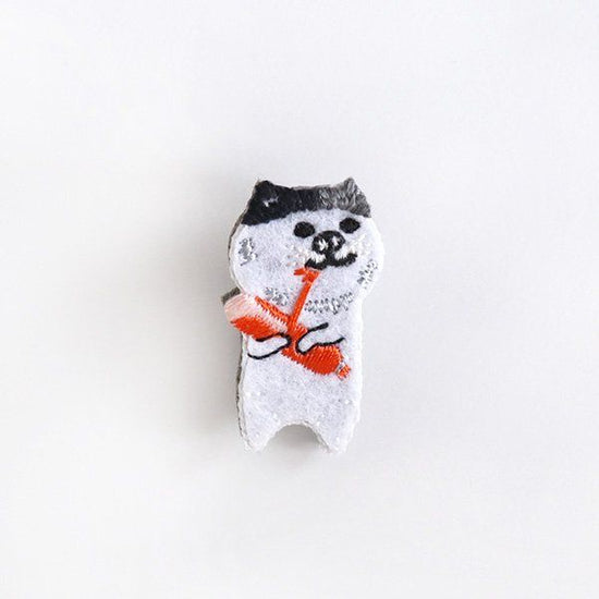 [Old work] Pokeface Chibigyooni Cat Brooch Black Batch