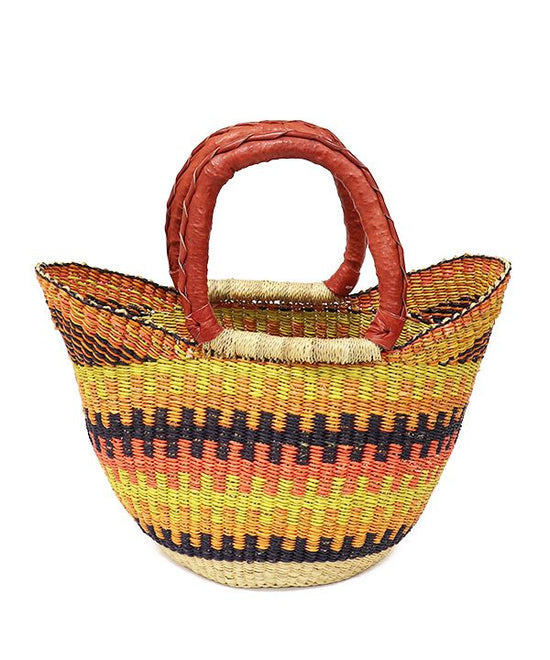 Brown×Multi-pattern Burkina Volga Bag S (Assorted) H25S004BR