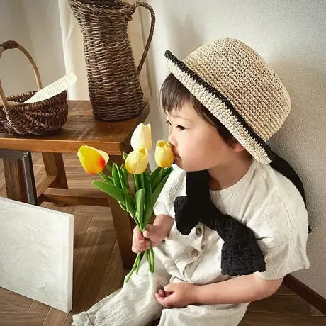 Bicolor straw hat momsize