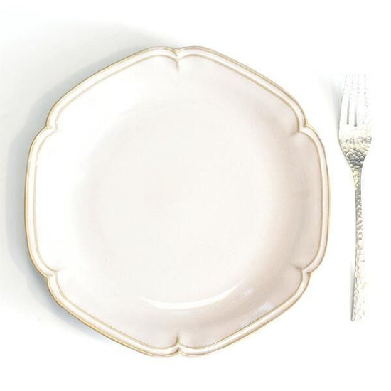 Ange 24cm dish, white type, Western tableware, round plate, made in Japan, Minoyaki, stylish.
