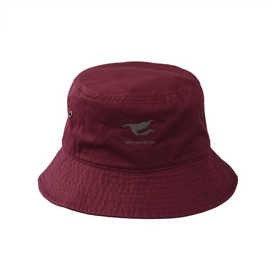 Cotton Bucket Hat Burgundy ""Humpback whale parent-child bond""