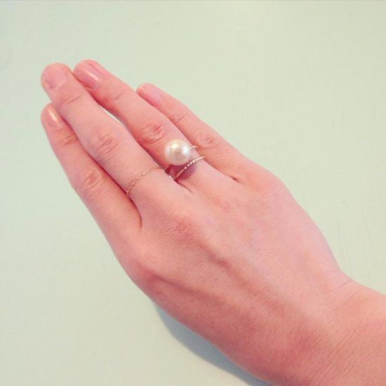 Cotton pearl ring 10mm