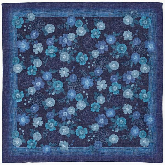 Digital Indigo Furoshiki - Hanatsubaki