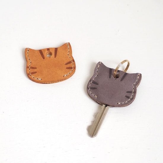 Tiger Pattern Key Cover Genuine Leather