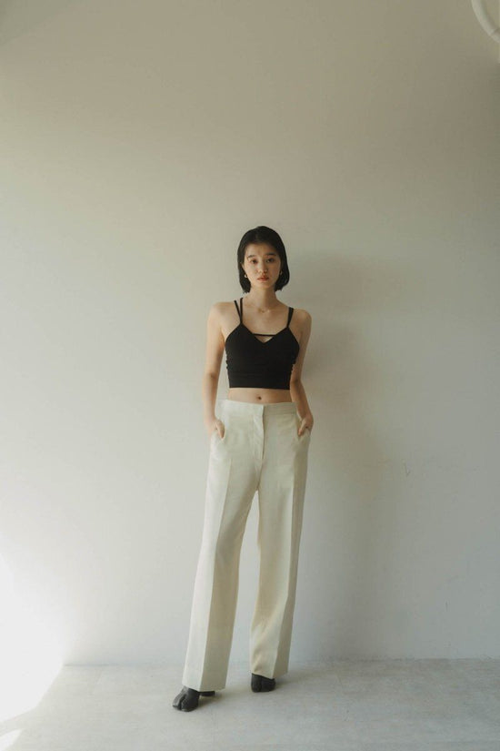 High End- Wool Straight Pants/Cream