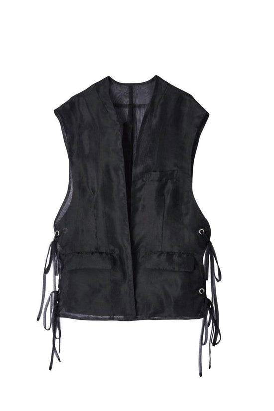 Sheer Undulate Gillet/2color (unisex)