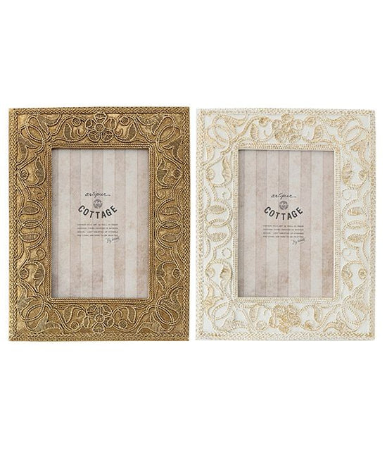 Flower and grass rectangle photo frame (2 colors) 17.5 x 22cm M45-2466