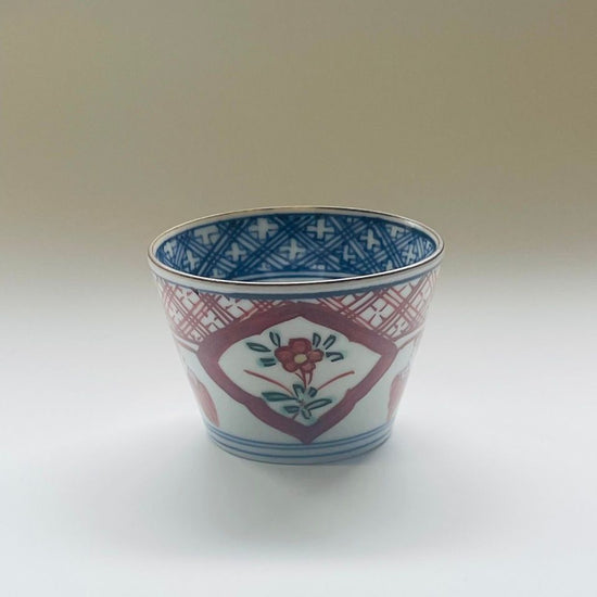 [Moe Kiln] Soba boar cup with design in red