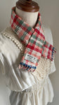 100% Organic cotton handwoven scarf _ TOWN / peach ♭126