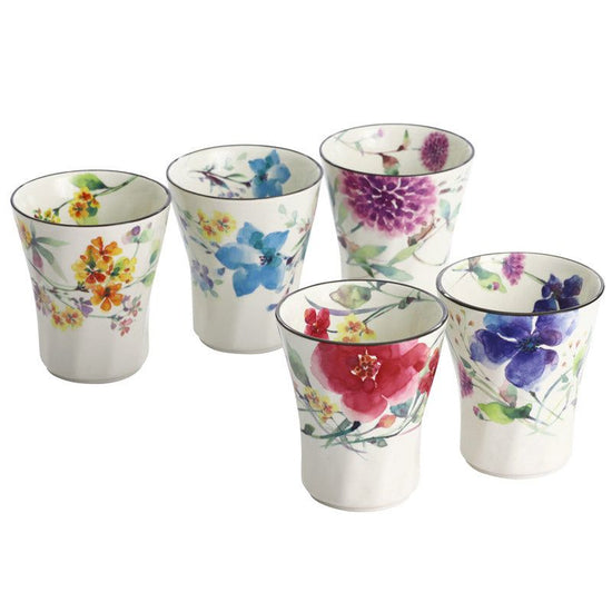 Flower Watercolor 5-Class Free Cup (01828)