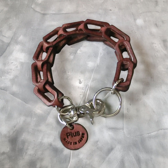 Leather chain bracelet Italian leather