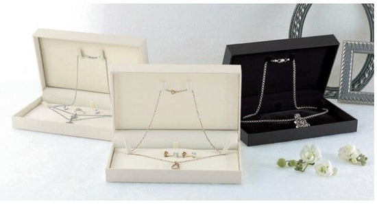 Case for 1, 2, or 3 pearl necklaces, leather-like paper GT series, 10 pieces, GT-57-N/NE/NER