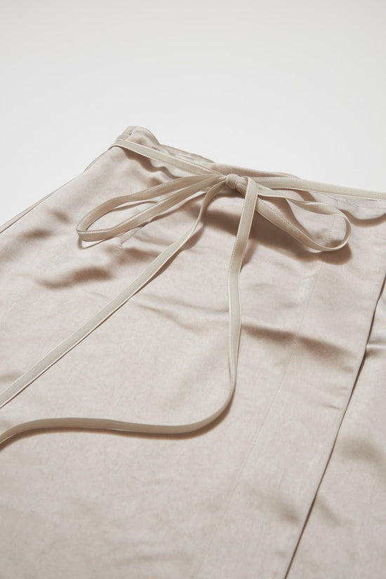 Satin Wrap Skirt (Gray)