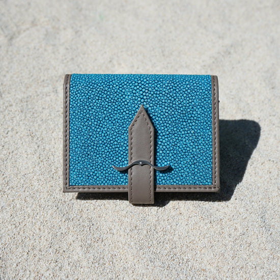 Mini Wallet (Turquoise and Taupe) Venetian