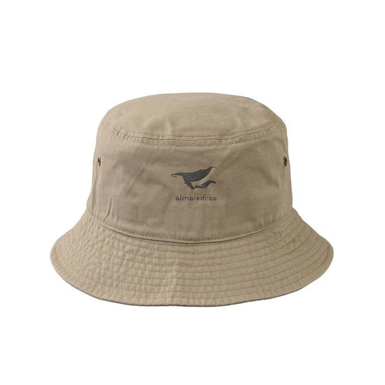 Cotton Bucket Hat Khaki ""Humpback whale parent-child bond""