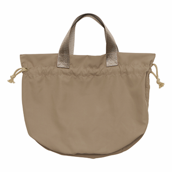 Recycled polyester ripstop drawstring bag, sand khaki "Humpback whale parent-child bond GRV"