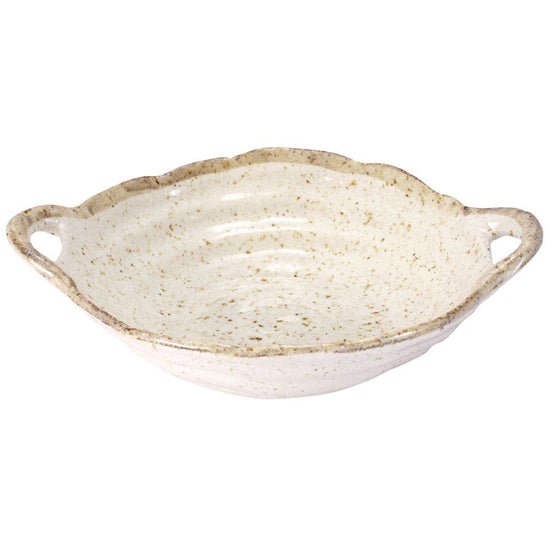 Sepia Line Curry Dish with Handles (07877)