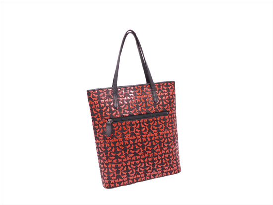 Thin Tote Black/Red Cat Pattern