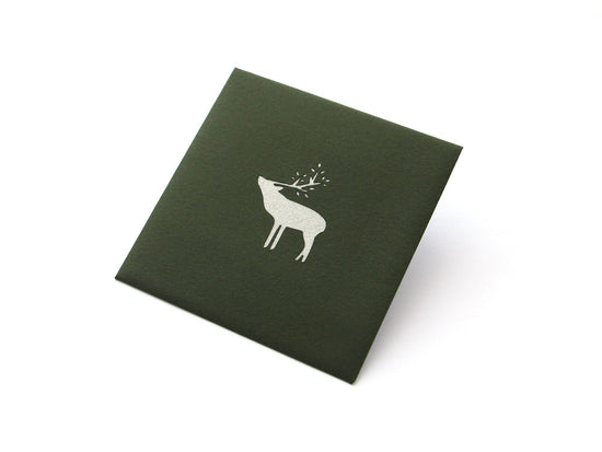 Paper cutout pouch [deer, silver].