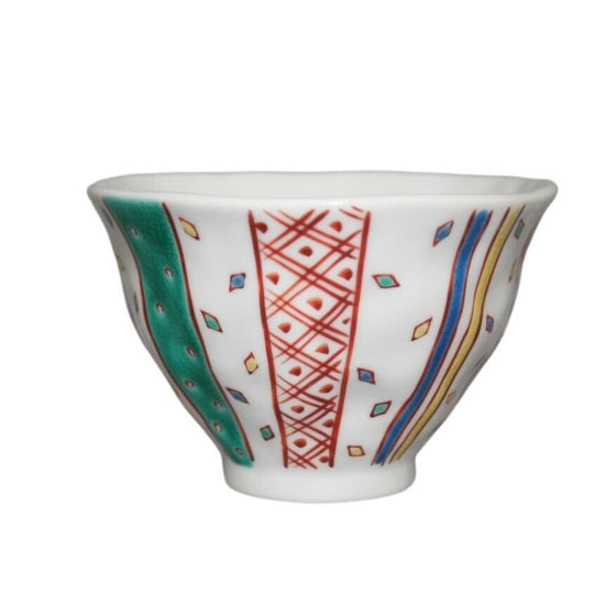 [Eisyou] Rice Bowl with Hand-decorated Small Mon Zukushi Pattern (Small)