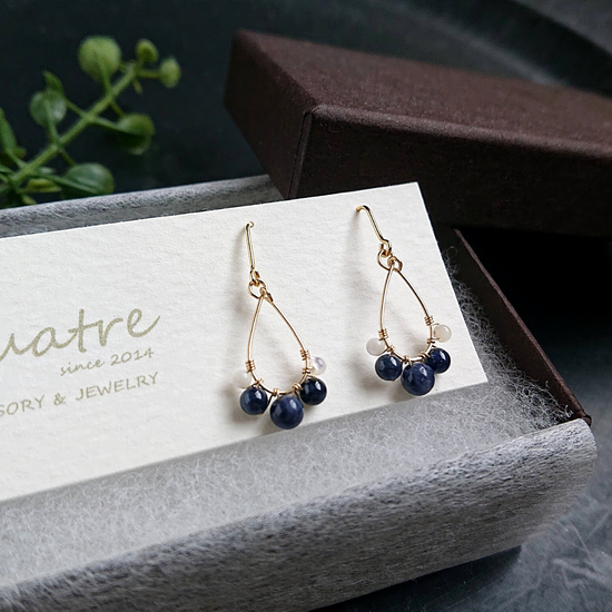 사파이어 피어싱 이어링 푸푸