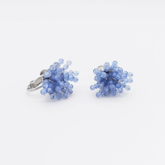 Coral Blue Agate Clip-on earrings