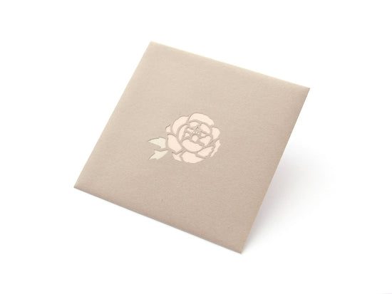 Paper cutout pouch [peony, peach color].