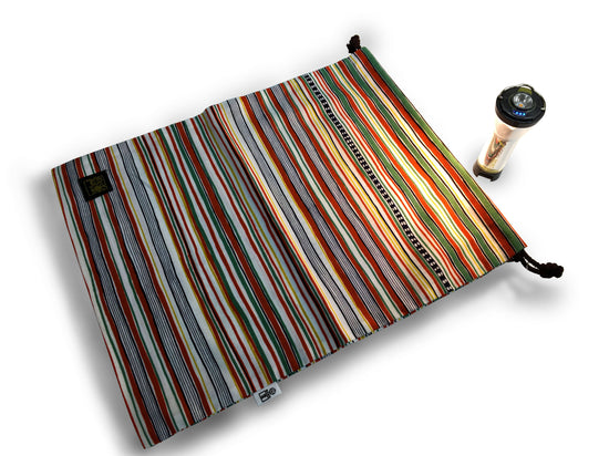HAURA Drawstring Pouch, Striped Pattern (Ro pattern), L Size