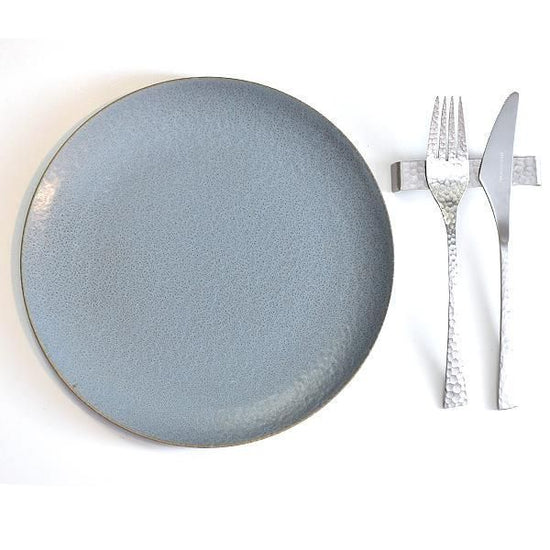 Cuisine Glazed Blue Plate M, Blue Type, Western Tableware, Round Plate, Made in Japan, Minoyaki, Stylish, Modern