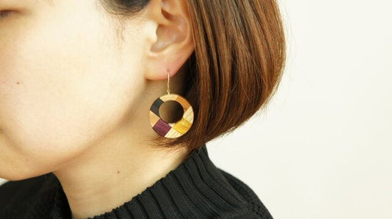 Round Marquetry Earrings