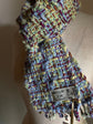 Handwoven tweed scarf | thin switch ♭88 [made with apparel leftover yarn]