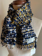 Handwoven tweed scarf | mid switch ♭93 [made with apparel leftover yarn]