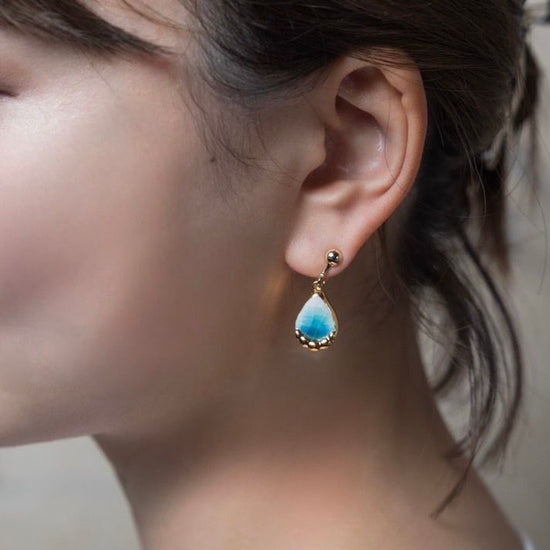 [TOWANY]Clip-on earrings Shaking drop (blue)
