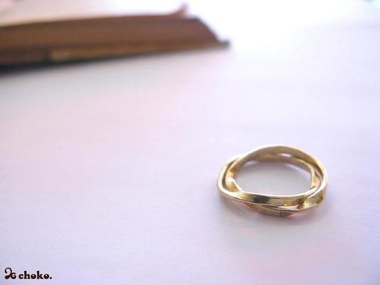 *ribbon ring* -brass- 2strand ring