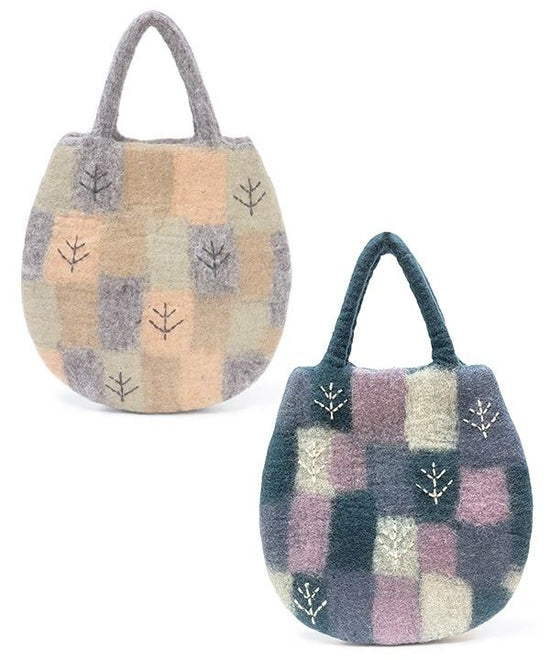 Gradient tree egg-shaped felt bag (2 colors)H24W004