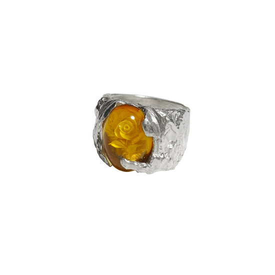 Silver925 Nature Stone Ring (Amber)