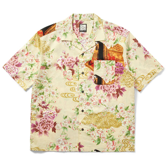 Japanese Pattern Aloha shirt.Hime_white