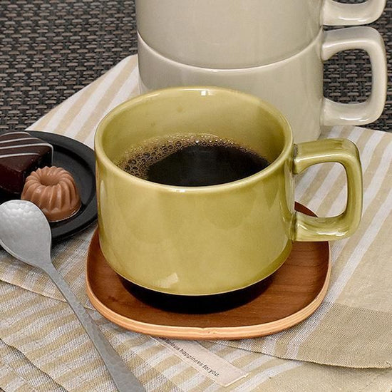 Scandinavian Green Coffee Bowl, Green Type, Western Tableware, Mug Cup, Soup Cup, Made in Japan, Minoyaki, Cafe Style, Fashionable, Modern