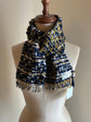 Handwoven tweed scarf | mid switch ♭93 [made with apparel leftover yarn]